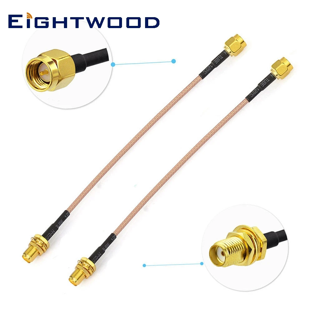 

Eightwood 2pcs SMA Female Bulkhead Mount to SMA Male RG316 Aerial Cable 30cm for 4G LTE Router Gateway Cell Phone Signal Booster