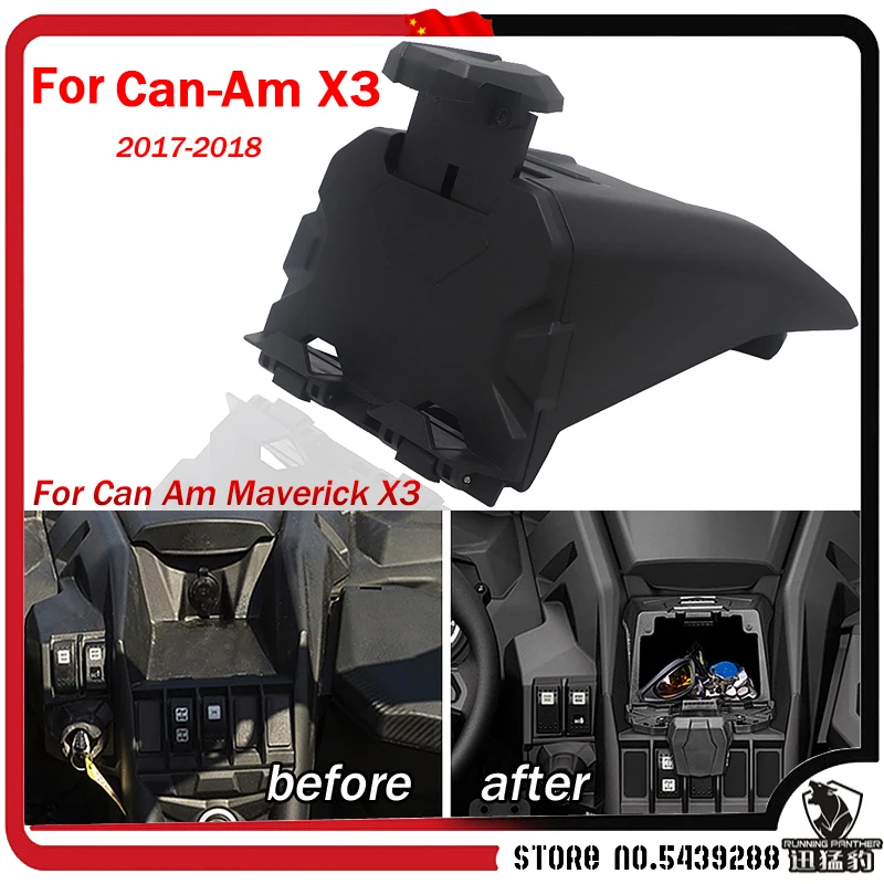 

1pc Electronic Device Holder w / Integrated Storage For 2017 2018 All Can Am Maverick X3 Parts