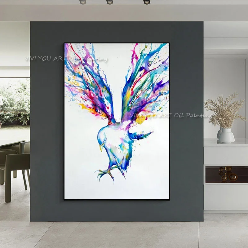 Abstract Wall Art Handpainted Oil Painting Beautiful Flying Birds Paintings on Canvas Modern Art Best Gift Pictures Home Decor