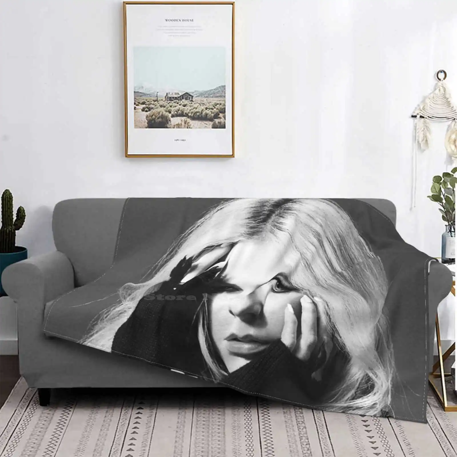 Threeav Show Avril American Tour 2020 Shaggy Throw Soft Blanket Sofa / Bed / Travel Love Gifts Live Lavigne 2021 2022 2023 World