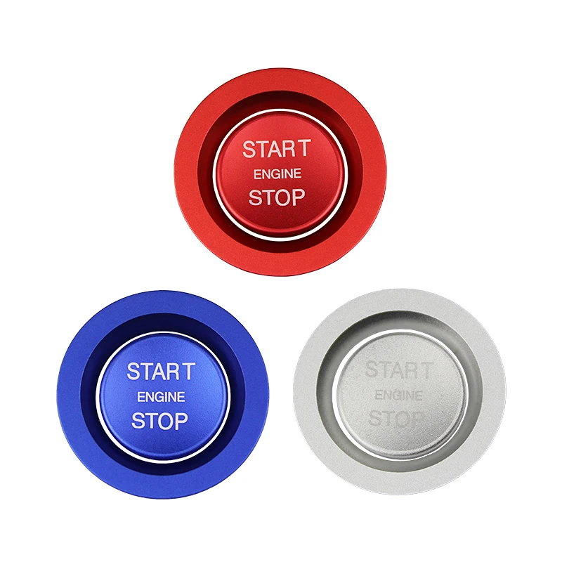 For Jaguar XJL E-PACE 2018 2019 F-TYPE Car Aluminum Start Engine Stop Push Button Cover Ring Trim 3D Sticker Decals Accessories