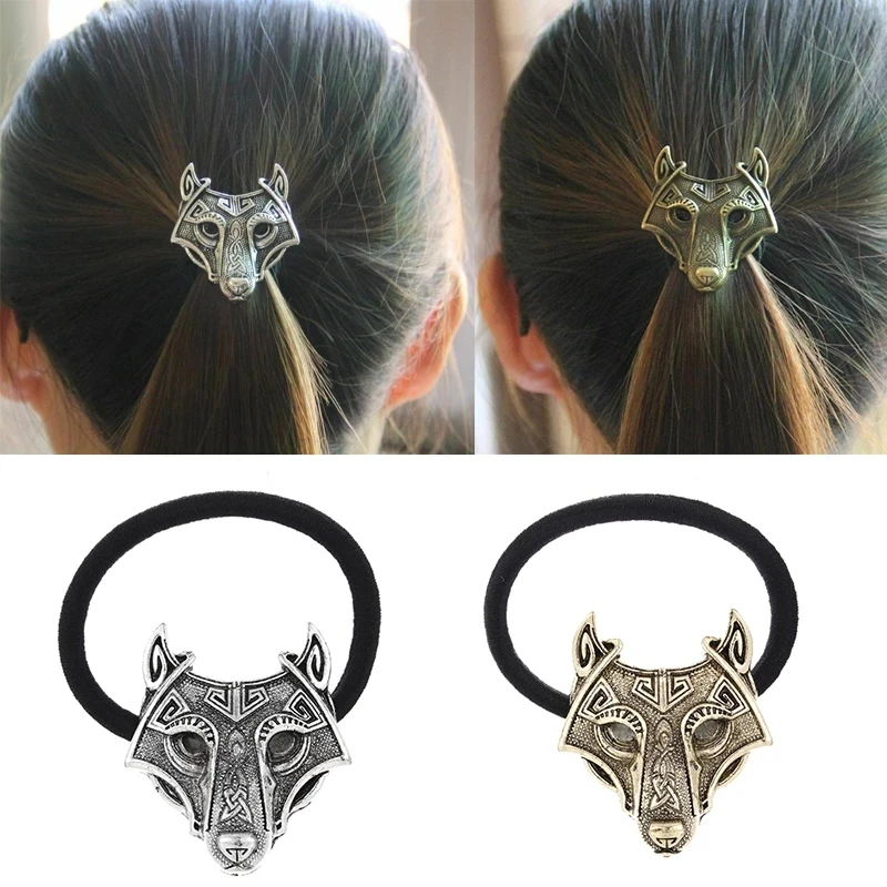 3 Colors Vikings Wolf Elastic Hairband Retro Norse Mythology Rope Headband Headwear Hair Accessories for Women Factory Direct