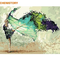 CHENISTORY Frame Painting & Calligraphy Dancer DIY Painting By Numbers Modern Wall Art Picture Unique Gift For Home Decor 60x75