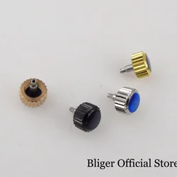 BLIGER  6.8mm*8.5mm Sterile Steel Screw Watch Crown fit SUB/GMT Watch Case Black/Gold/Rose Gold/Silver Color