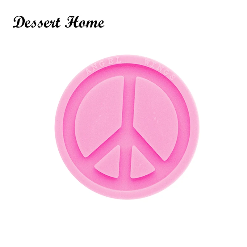 DY0289 Shiny Peace sign Mold, Silicone Mould for Epoxy Resin, Keychain Molds, Resin jewellery making Customize