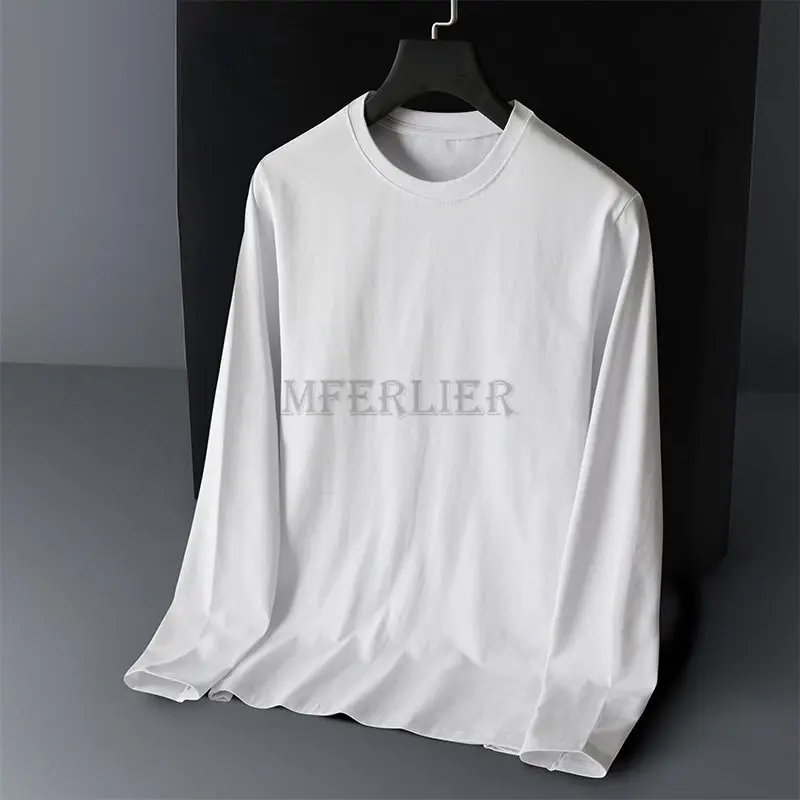 summer spring men t-shirt long sleeve cotton tops large size 8XL 135kg big sales home tees oversize loose tshirt underwear