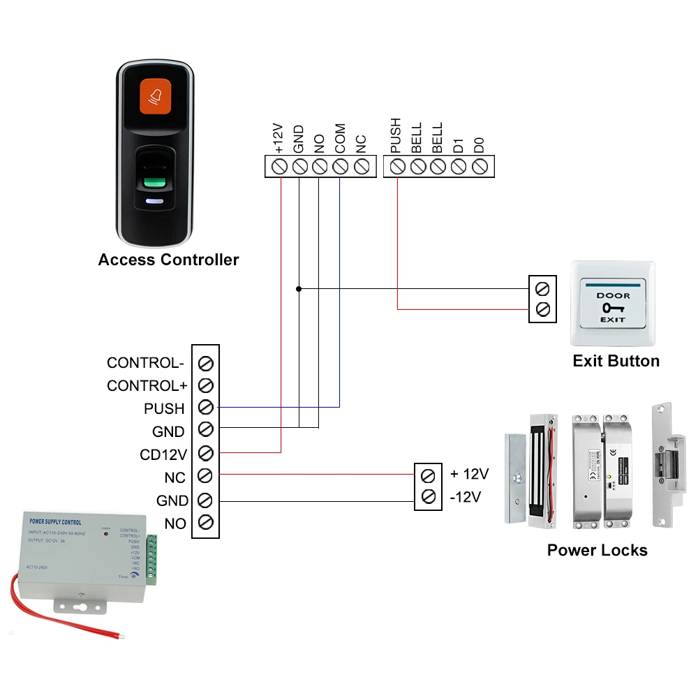 YiToo Smart Door Access Control Fingerprint Lock Biometric RFID Keypad Electric Magntic Lock Wooden Door Metal Door Glass Door