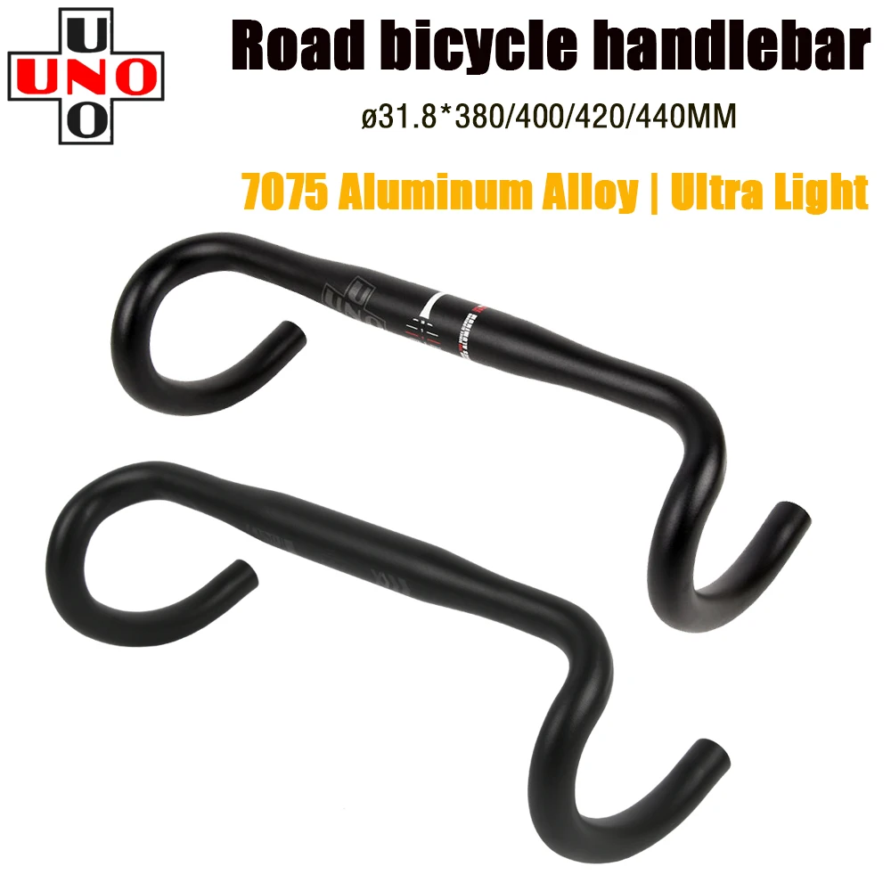 UNO Ultralight 7050 Aluminum Bent Handlebar Racing Bicycle Road Bike Handlebar 31.8*380/400/420/440mm Drop Bar Bicycle Handle