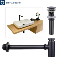 Bad Becken Flasche Falle Ablauf Moderne Waschbecken Pop Up Filter Leuchte Stopper Set Schwarz Waschbecken Siphon Horse Zubehör Renovierung