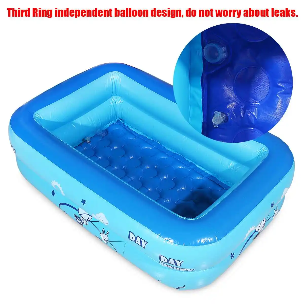 120cm 2/3layers Inflatable Square Swimming Pool Children Inflatable Pool Bathing Tub Baby Kid Home Outdoor Large Swimming Pool