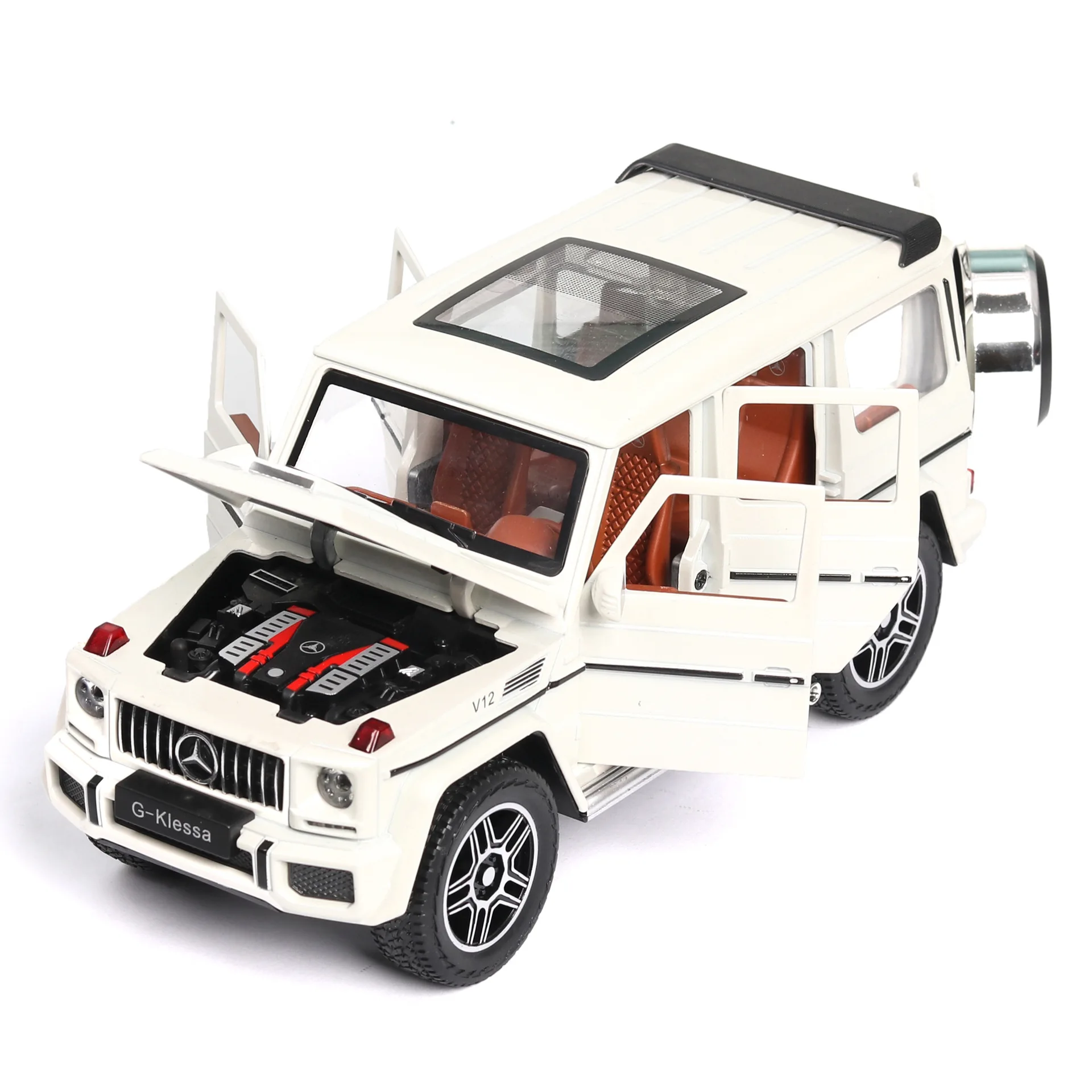 1:24 giocattolo Modello di Auto In Metallo Ruote Auto In Lega di Simulazione di G65 Diecast Veicolo Del Giocattolo Suono Luce Tirare Indietro Auto Giocattoli Per scherza il Regalo