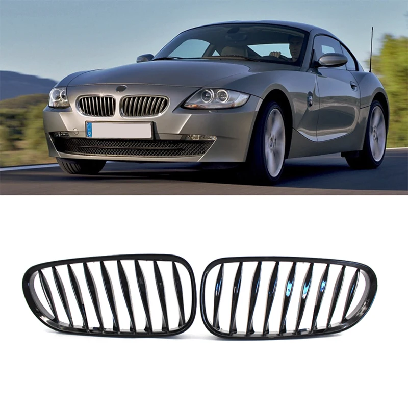 1 Pair Car Front Kidney Bumper Grille Racing Grill For BMW E85 E86 Z4 2003-2008 Convertible Coupe Auto Accessories Car Styling