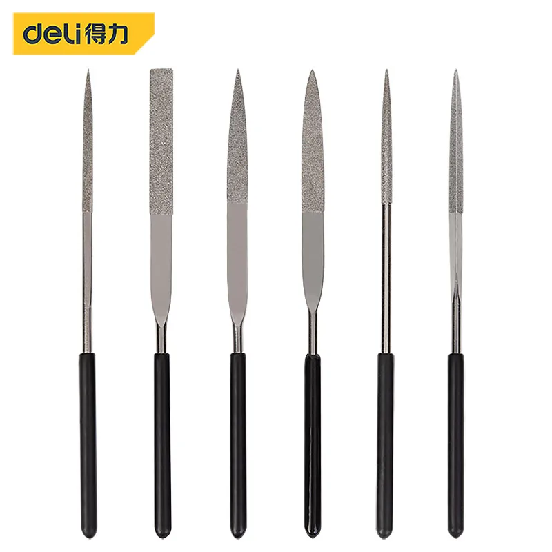 Deli DL352406 6pcs Diamond Mini Needle File Set Hand Tools Filing Of Metal Wood Glass DIY Tools Grinding And Chamfering Tools