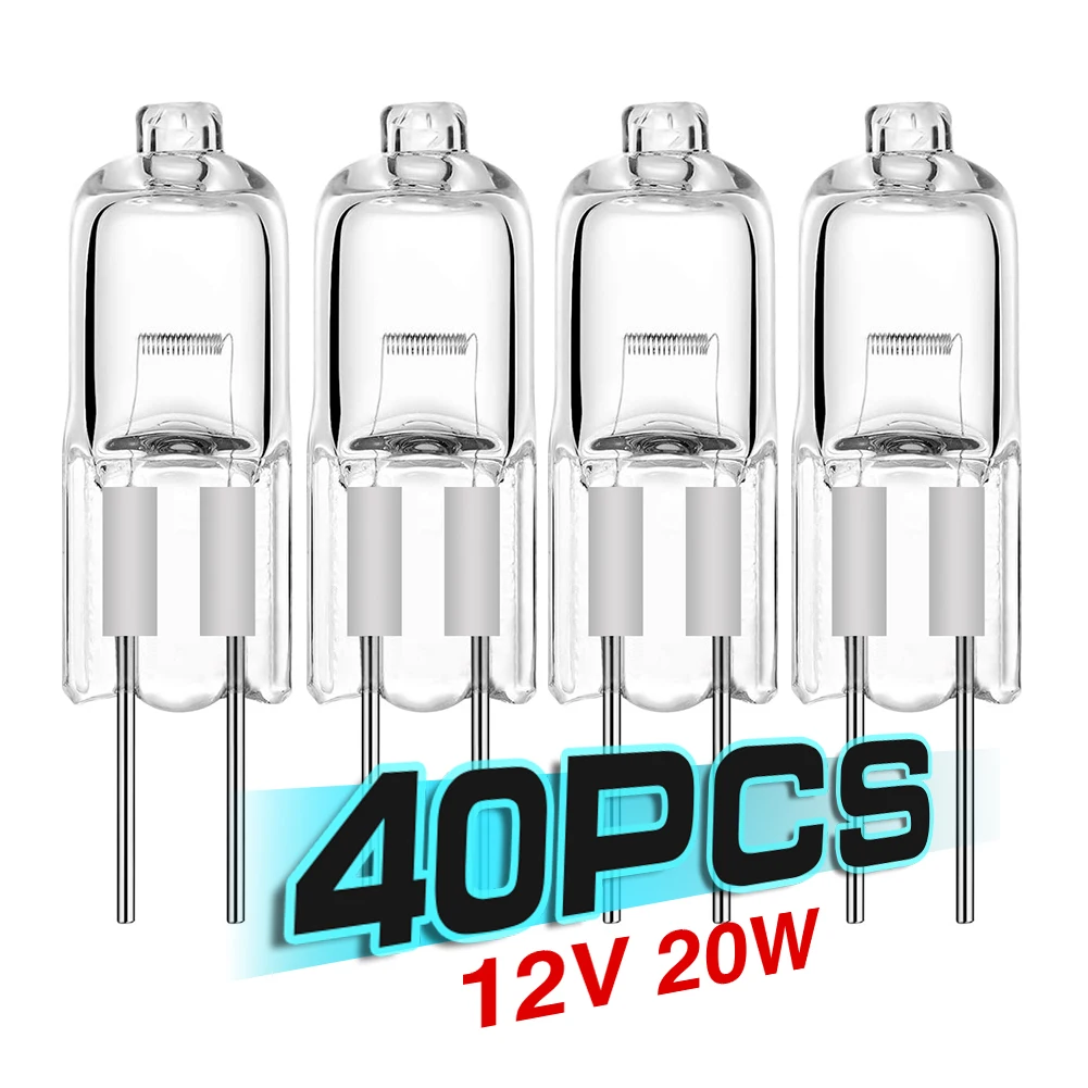 10/20/40 Pcs AC/DC 12V 20w Super Bright G4 Halogen Bulb Halogen Light Lamp  JC Type Clear Tungsten Halogen Mini Lamp Light Blubs