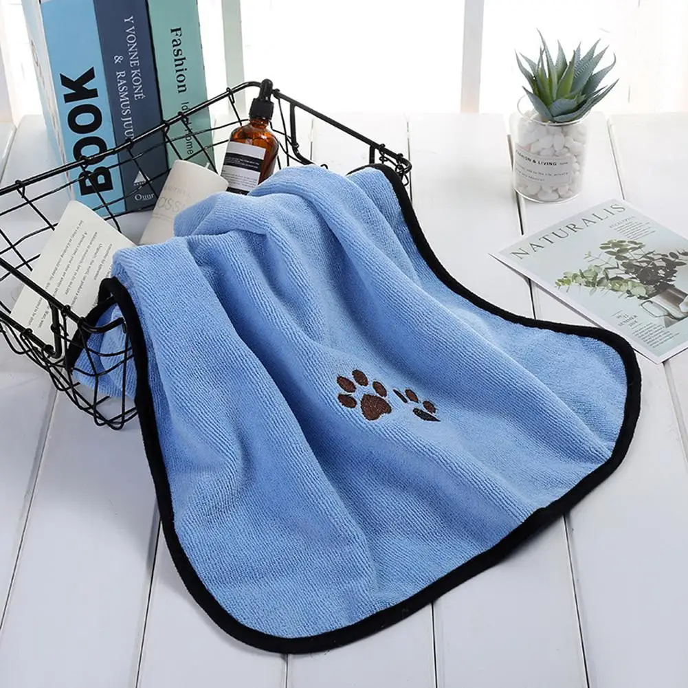Dog Cat Bath Towel Microfiber Absorbent Towel Soft Comfortable Pet Supplies 50*90cm Pet Bath Towel