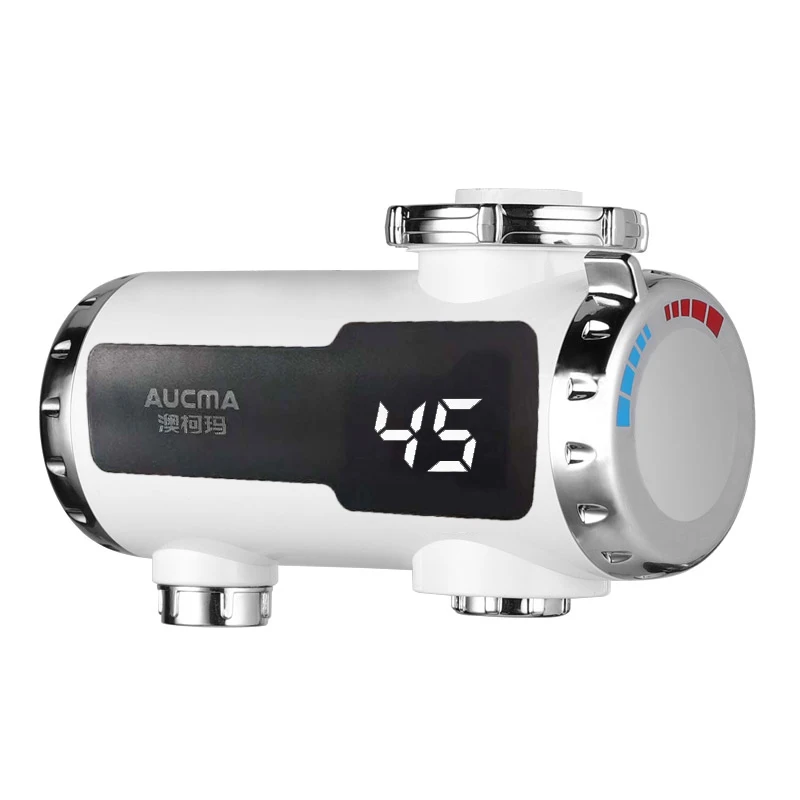 3000W Instant Water Heater Electric Faucet Fast Heating Tap Kitchen Bathroom Faucet Temperature Display Hot Cold Double Outlet