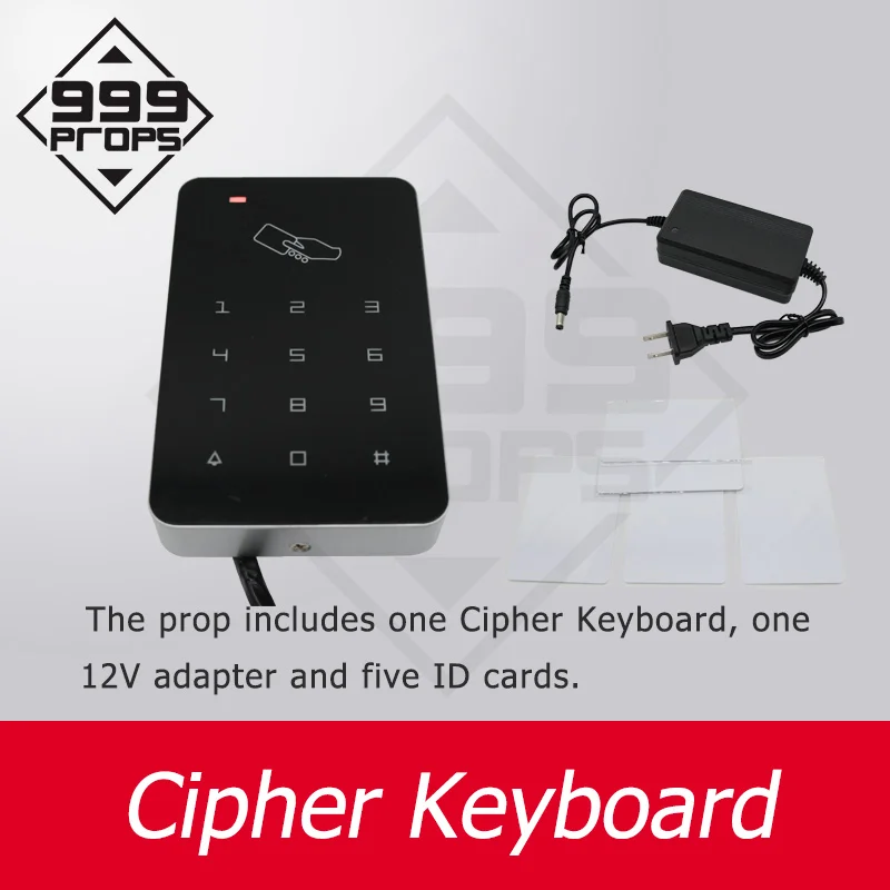 Room escape cipher keyboard enter correct password to unlock access control prop number keypad props for escape room 999 PROPS