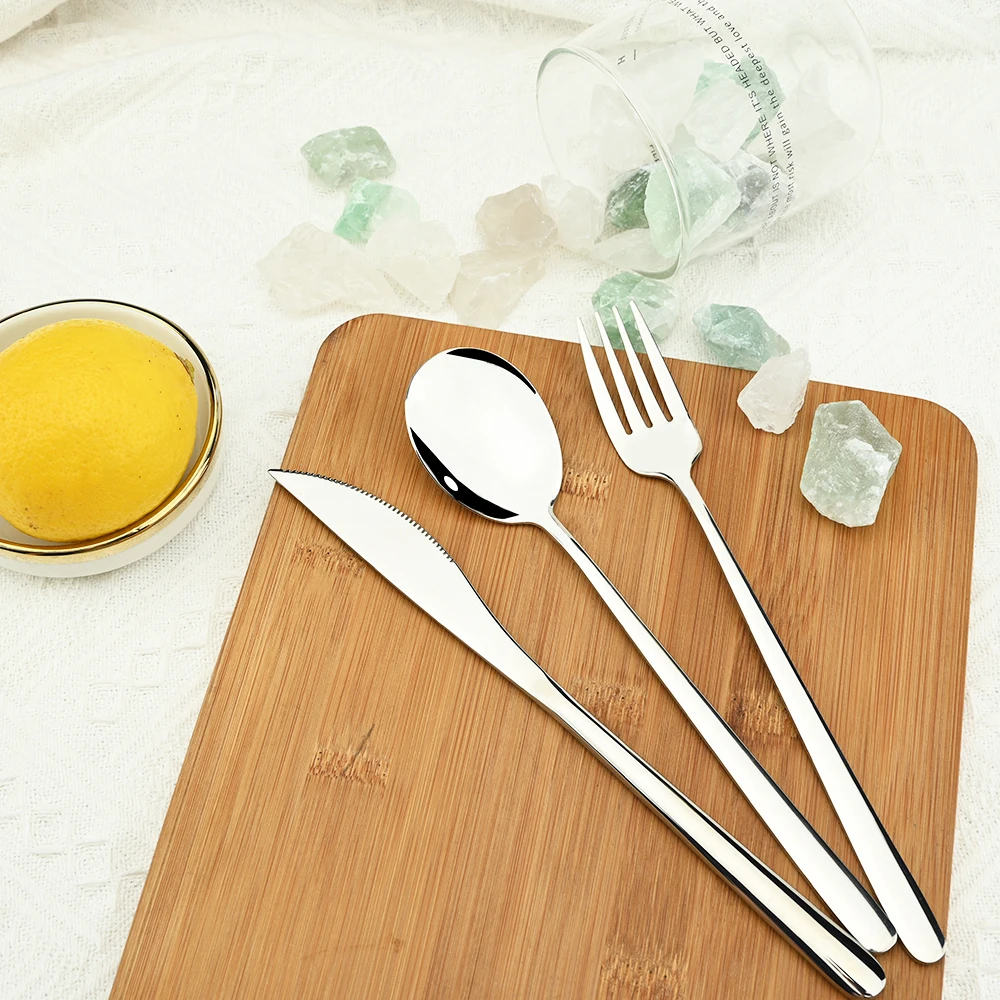 18/10 Gold Dinnerware Sets Stainless Steel Cutlery Kitchen Tableware Set Dinner Knife Fork Teaspoons Silverware Sets Wholesale