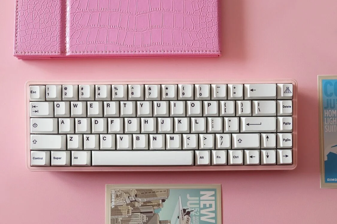 1 Set GMK Minimal White Keycaps PBT Dye Subbed Cherry Profile Tai Ji Key Cap For Customized Mechanical Keyboard With MX Switch