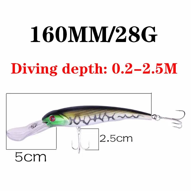Señuelo Wobbler flotante pececillo grande para pesca en el mar - imagen 2