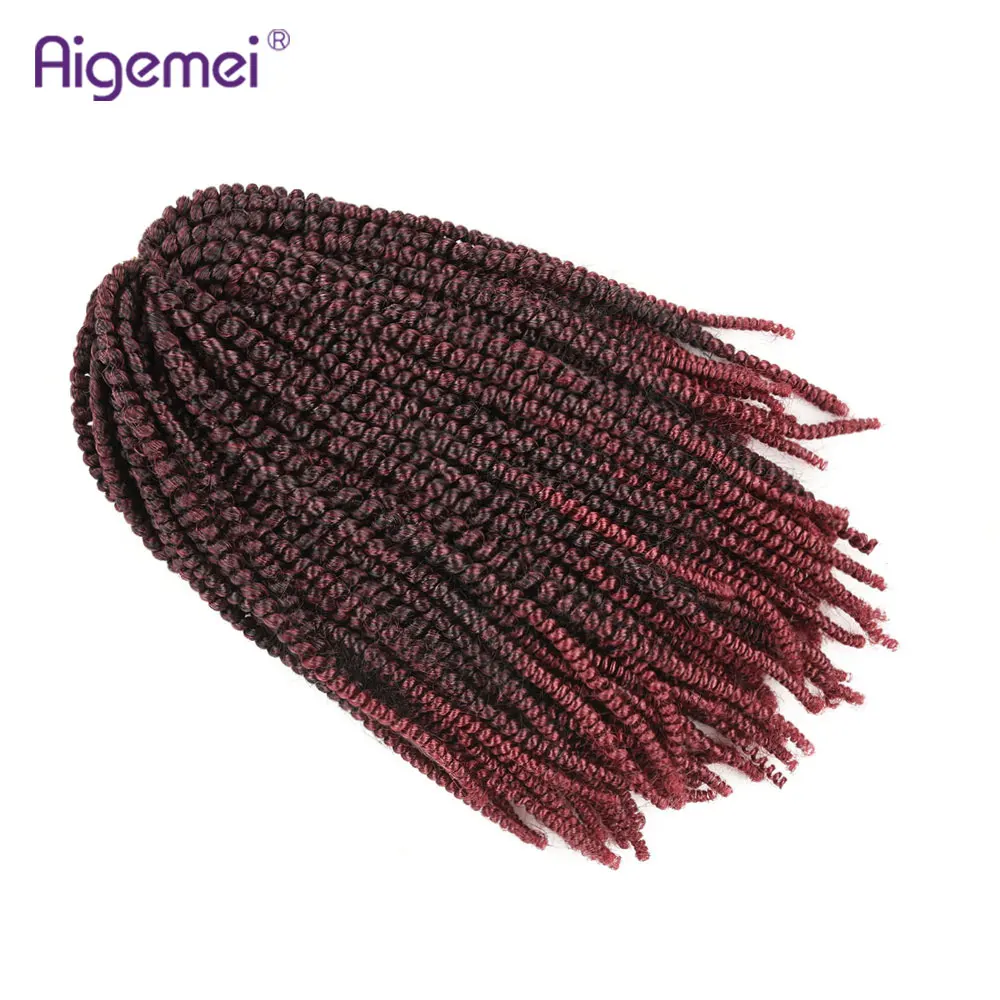 Aigemei Nubian Twist thin spring twist Crochet Hair Braids  Hair-Extensions Low Temperature Flame Retardant Synthetic Fiber