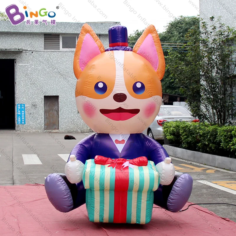 Adorable 2 meters high inflatable cartoon cat for theme park decoration / cat balloon toys