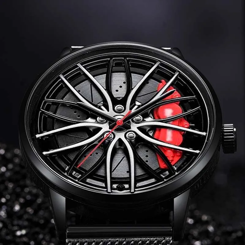 

New!!Men Watches Sports Car Watches Luxury Sport Rim Hub Wheel Wristwatch 3D Car Quartz Men's Watches Relogio Masculino horloge
