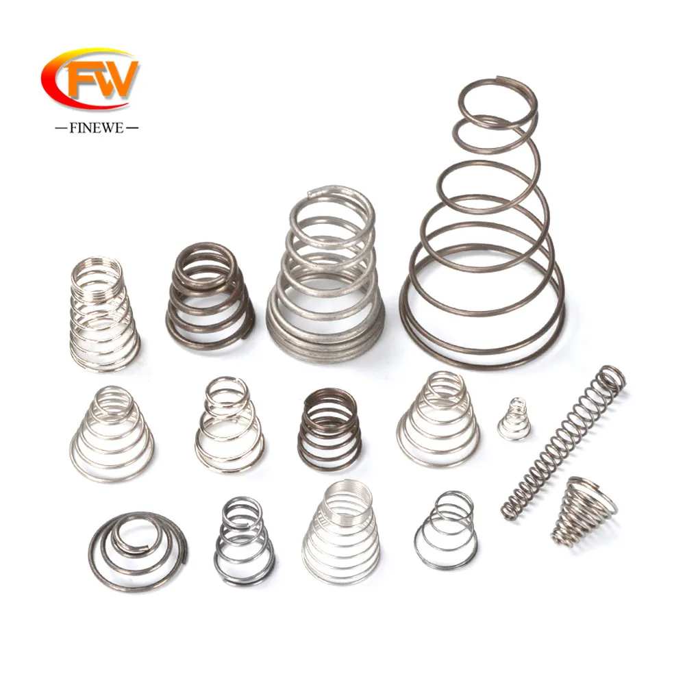 FINEWE Customized 5pcs/lot Conical Spring  Tower Pagoda Spring 1.0mm Wire Small  Pressure Contact Compression Battery Spring