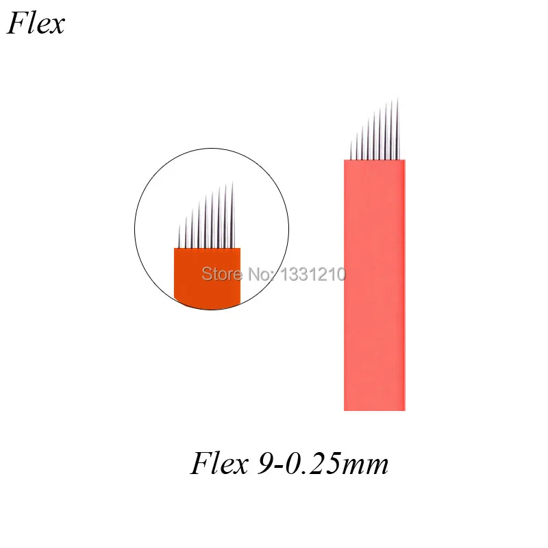 フレックス 9 Diam 0.25 ミリメートル赤 Microblading タトゥーニードル Flexy マニュアル刃アートメイク用ペン