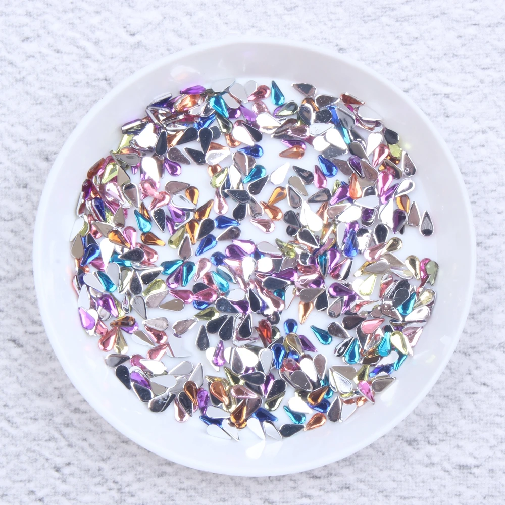 Strass pour décoration des ongles, 10000 pièces, goutte d'eau, 35g, 2x4mm, 3D, Non correctif, Nail Art