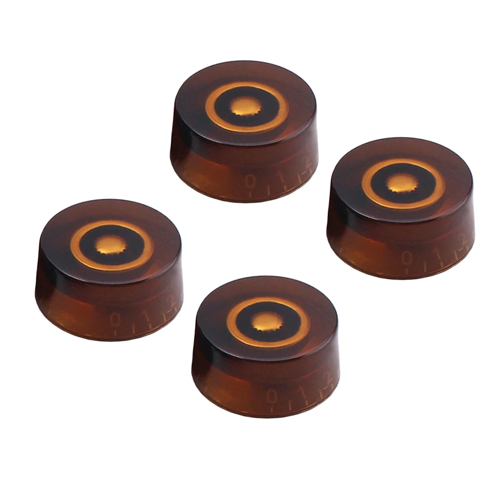 4pcs Acrylic Electric Guitar Volume Tone Knobs for LP SG Style Guitar Parts, Brown