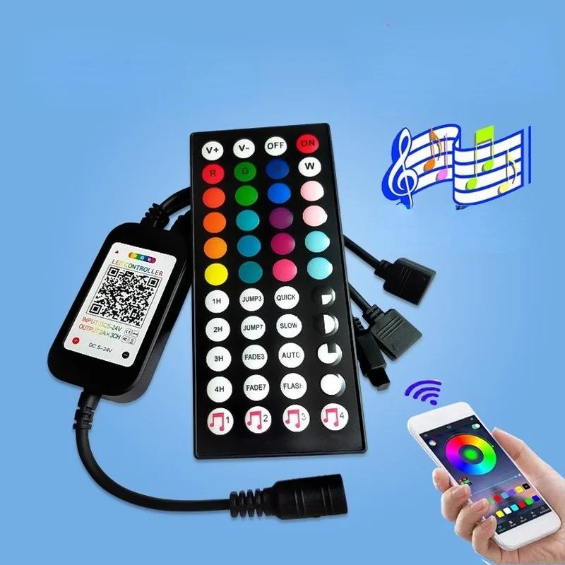 Kit de télécommande IR 44 touches, boîtier de commande redresseur sans fil, adaptateur d'alimentation LED DC 12V 2A pour LED rvb 2835 3528 5050