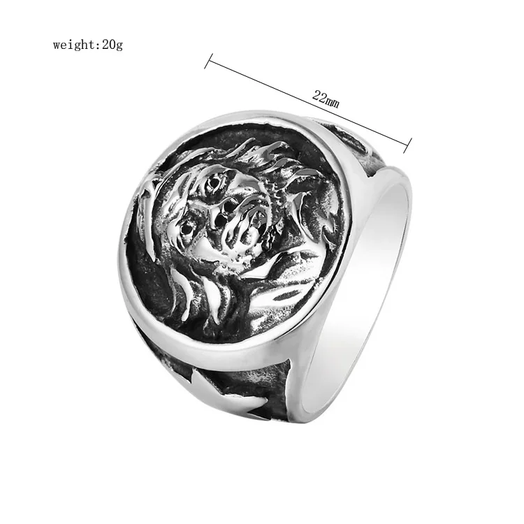 

New Europe and America Hot New New Titanium Steel Head Men's Ring