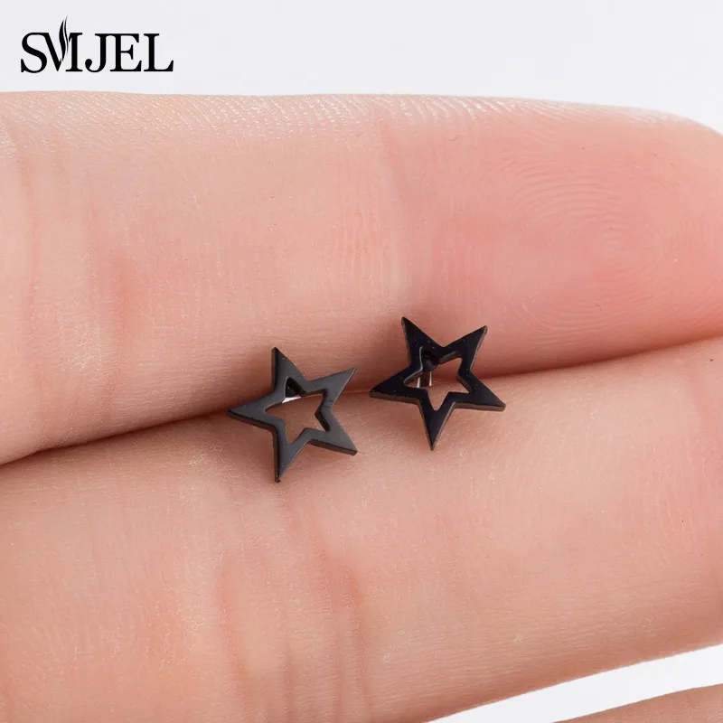 New Stainless Steel Hollow Star Ear Tiny Star Stud Earrings For Women Everyday Teen Mothers'day Celestial Birthday Gift Jewelry