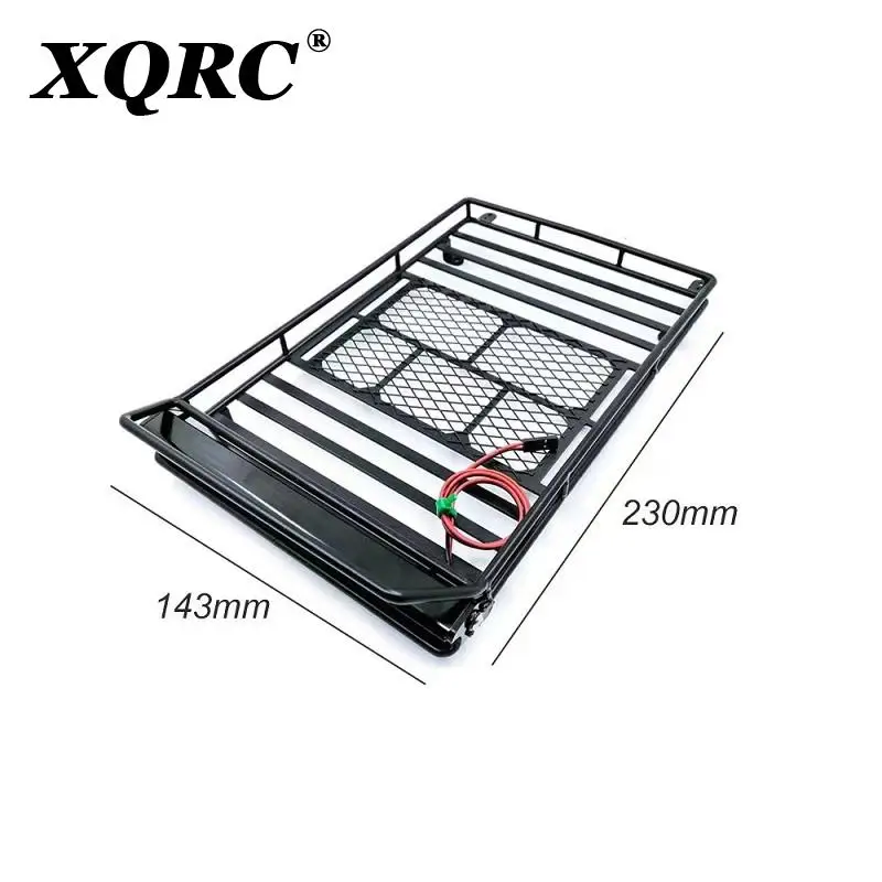 Metal roof luggage rack with LED spotlight strip suitable for 1/10 RC car Trx4 RC4WD Scx10 upgrade and modification parts