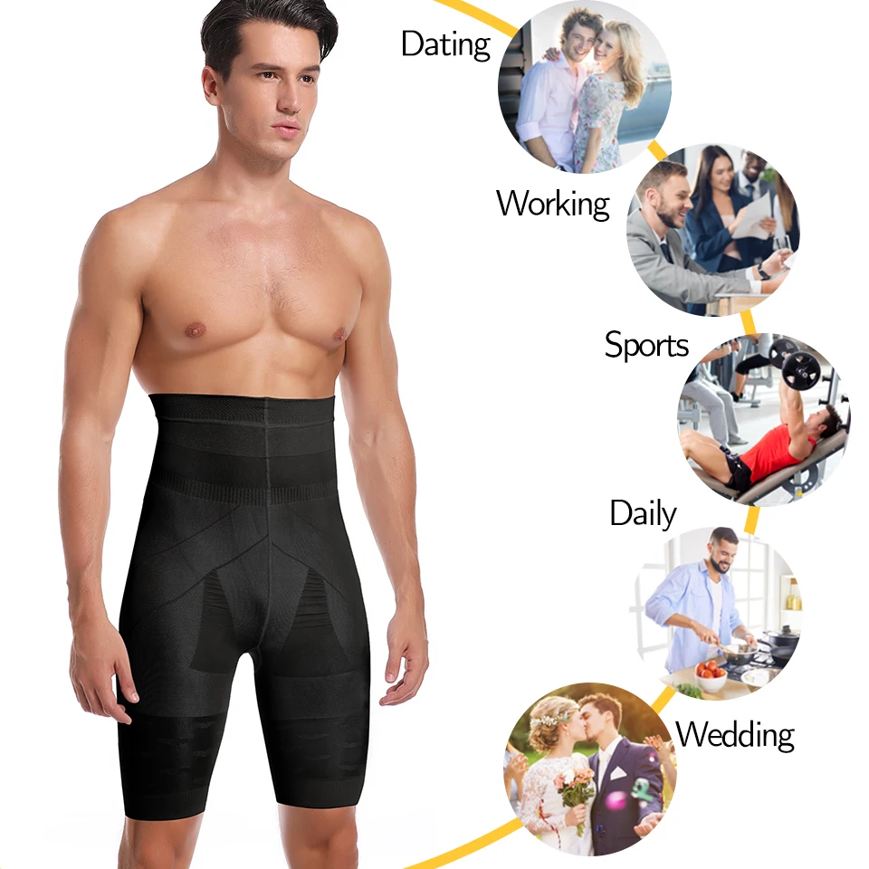 Men Body Shaper Tummy Control Shorts Shapewear Belly Girdle Boxer Briefs High Waist Slimming Underwear Leg Compression Panties