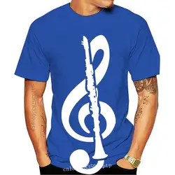 Treble clef clarinet band instrument music notes pitch T-shirt for men women