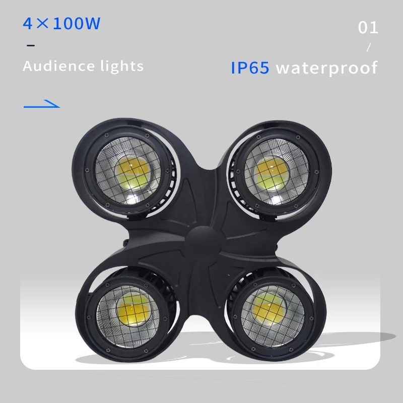 luz de publico 4x100w a prova dagua cob dmx512 led olhos luz fria branca quente fria e quente iluminacao para palco casamento 01