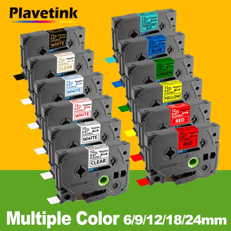 Plavetink Multicolor TZe-FX231 elastyczny kabel taśmy etykietowe kompatybilny z drukarką Brother p-touch elastyczny tze-fx231 etykiet