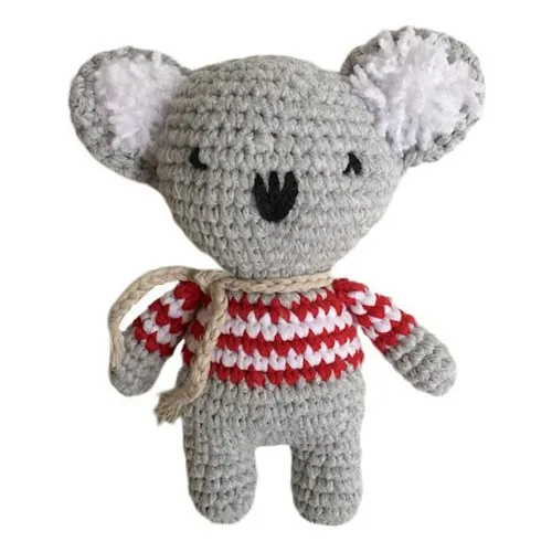 Amigurumi Hand-Knitted Toy Koala Miniscule 50 cotton 50 of Acrylic fiber Manufactured Inner Dolgusunda Silicone Fiber Used