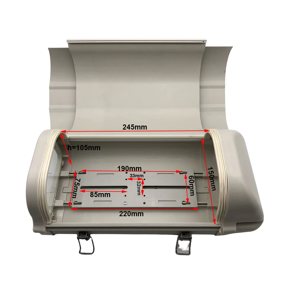 

12 Inch Aluminum Clear Windshield Security CCTV Camera Housing with Double Lock Waterproof Surveillance Camera Protective Shield