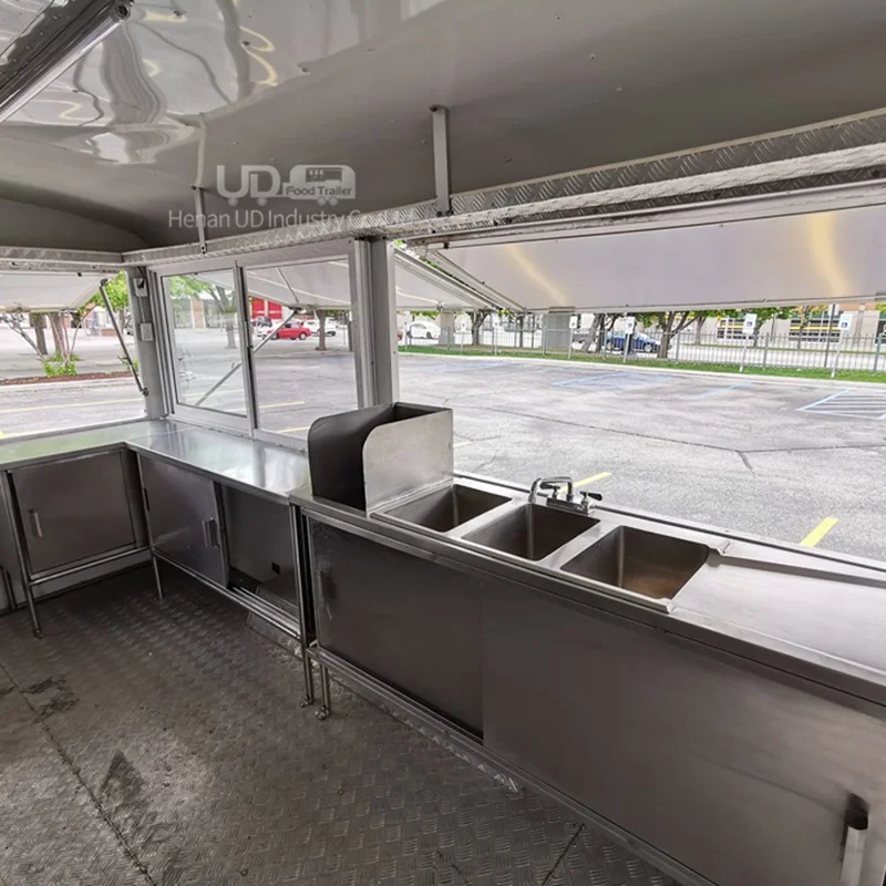 거리 판매 핫도그 스톨 공급 업체 빈티지 음식 트레일러 주방 아이스크림 피자 트럭 식품 카트 모바일