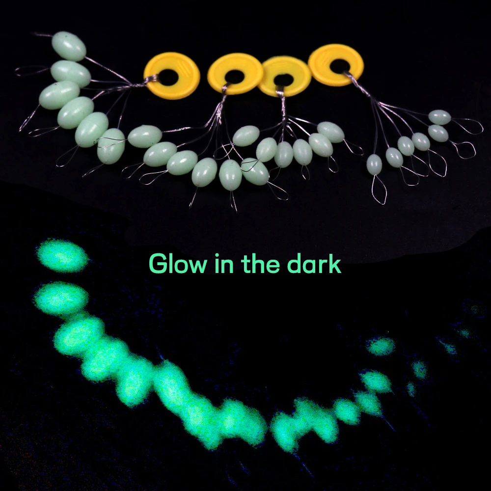 Jigeecarp Cuentas ovaladas luminosas para pesca – amortiguador suave - imagen 5