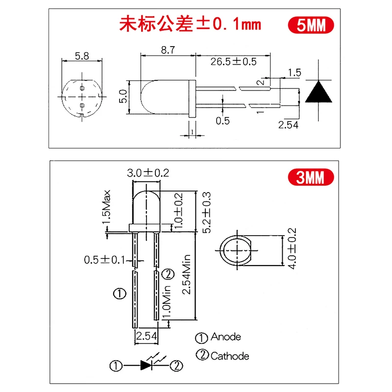 20pcs LED 5mm 850nm Infrared Emitting & Receiving Diode Round (10pcs Emitting + 10pcs Receiving )