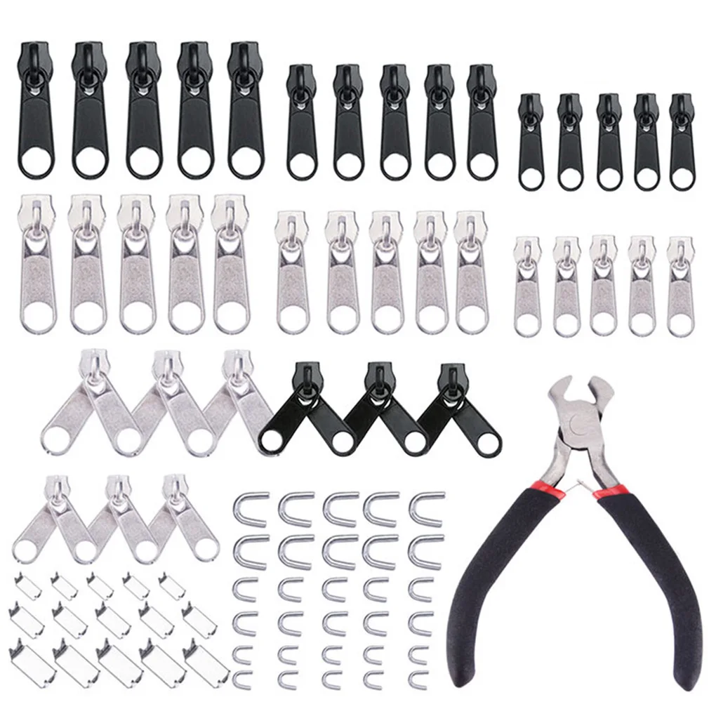 Zipper Reparatur Kit Slider Rettungs Universal Reißverschlüsse Kleidung Tasche Zelt Fix Zange Nähen Werkzeug Universal Instant Fix Slider 84/194 stücke