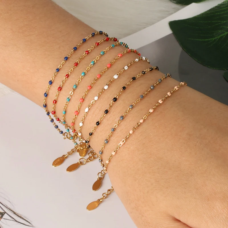 1 meter Gold Color Silver Color Plated Wire Wrapped Rosary Stainless steel Chain Round Bead Chains Jewelry DIY Bracelet Necklace