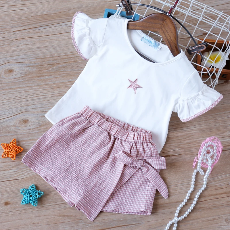 Summer Star Pattern Top+Shorts 2Pcs Clothing Sets Baby Girl Clothes Kids Clothes Children Clothes Girl Set