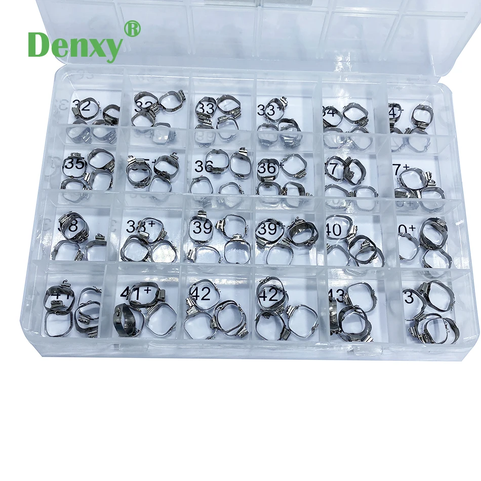 Denxy Dental Orthodontic band with convertible buccal tube 1st molar bands with cleats molaer band kit orthodontic bands