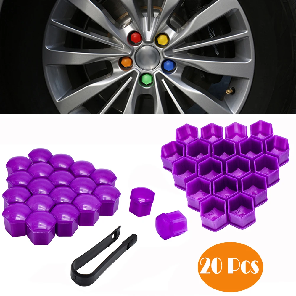 20x Wheel Nut Caps Protection Auto Hub Screw Cover Safety Bolts 17 19 21 MM Lug Nut for Car Wheels Anti-Rust Exterior Decoration