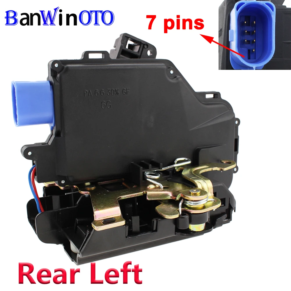 Left Rear Door Lock Actuator Central Mechanism 3D4839015A 7L0839015D for VW Touran Caddy Jetta Golf 5 V Seat Toledo Skoda 7 Pin